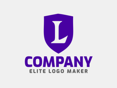 An inspiring abstract logo combining the letter 'L' with a shield, in perfect shades of purple, ideal for any purpose.