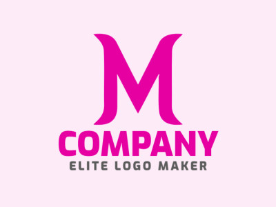 Un diseño de logotipo minimalista de la letra 'M' que irradia elegancia y encanto con un tono rosa suave.
