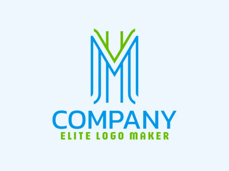 A vibrant initial letter logo 'M', blending shades of green and blue for a fresh and dynamic design.