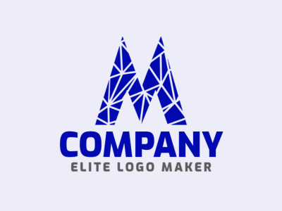 Um logo em estilo de mosaico intrigante apresentando a letra 'M', incorporando elegância e inovação.