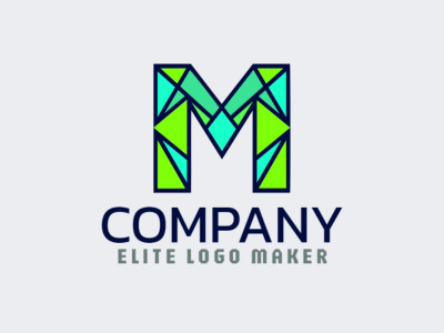 Um design de logotipo hipnotizante incorporando a letra 'M' em estilo de mosaico, evocando um senso de harmonia e profundidade.