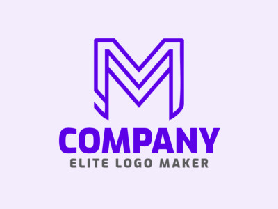 Um design de logo monolinear apresentando a letra "M", simbolizando fluidez e unidade.