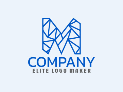 Um design de logotipo elegante com a letra inicial 'M', capturando sofisticação e profissionalismo.