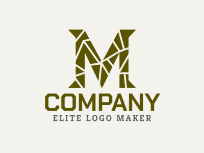 Um logo em estilo de mosaico apresentando a letra "M", simbolizando união e complexidade em um design refinado.