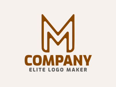 Um logotipo minimalista e elegante que exibe a letra 'M', incorporando simplicidade e elegância em tons terrosos de marrom.