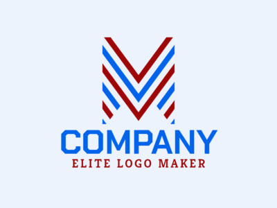 Um design de logotipo vibrante e dinâmico que mostra a letra 'M' com um toque criativo.