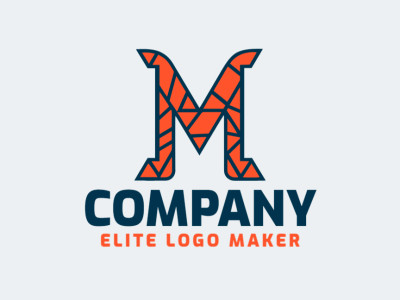 Um design de logo 'M' cativante no estilo mosaico, fundindo arte com vivacidade, perfeito para marcas dinâmicas.