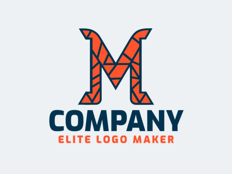 A captivating mosaic-style 'M' logo design, fusing artistry with vibrancy, perfect for dynamic brands.