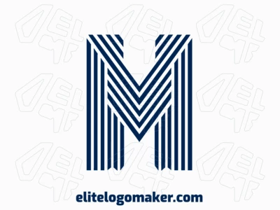 Um logotipo criativo e profissional com a letra inicial 'M' em azul, perfeito para representar confiança e inovação.