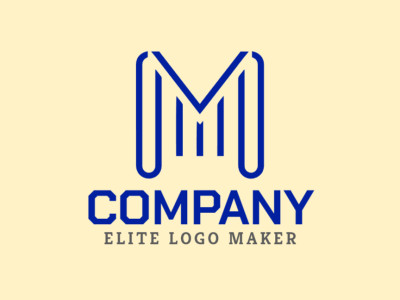 Un logotipo monolínea con la letra 'M' en azul, combinando simplicidad y elegancia para una marca que busca una identidad limpia y moderna.