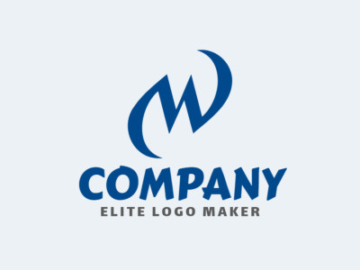 Un logotipo sofisticado y abstracto con la letra 'M' en un azul llamativo, capturando perfectamente la elegancia moderna de los negocios.