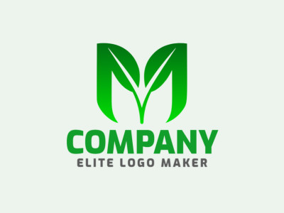 A captivating logo design featuring a gradient letter 'M', blending shades of green and dark green for a nature-inspired allure.