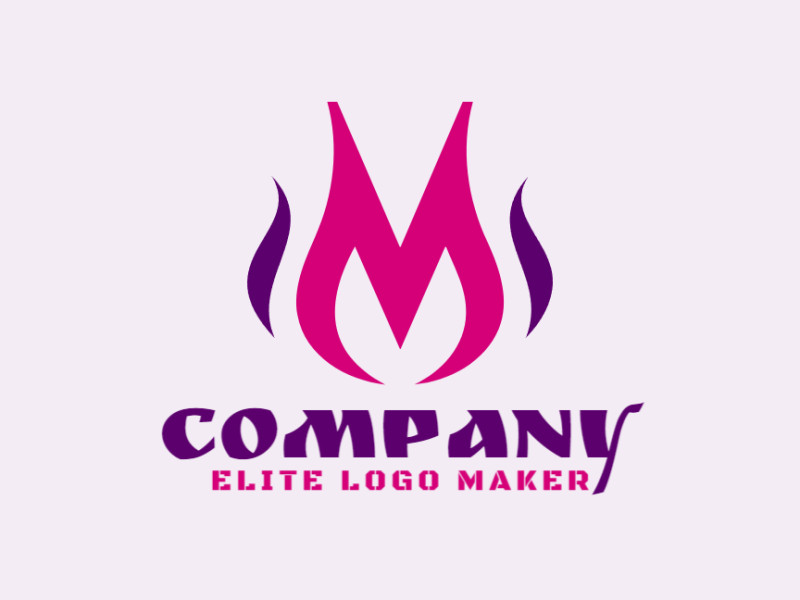 Un logotipo creativo que presenta la letra inicial 'M' en un estilo elegante, que utiliza tonos de morado y rosa para una apariencia moderna y atractiva.