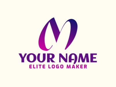 Un template de logotipo original y dinámico que presenta la letra 'm' en un estilo degradado, perfecto para diversas necesidades de marca.