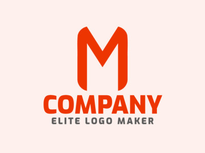 Logotipo vetorial com a forma de uma letra "M" com estilo minimalista e cor laranja.