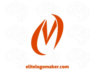 Logotipo profesional de letra inicial con la letra 'M' abstracta en color naranja, combinando diseño moderno con un aspecto elegante y sofisticado.