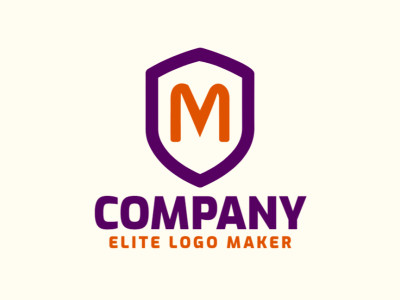 A sophisticated emblem logo vector illustration combining the letter 'M' with a shield, perfect for a distinguished company.