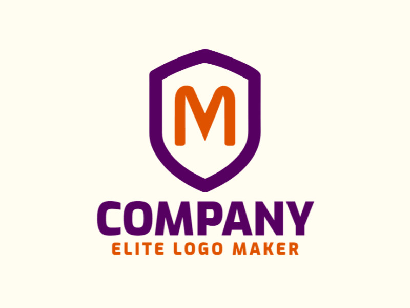 Una sofisticada ilustración de logotipo de emblema que combina la letra 'M' con un escudo, perfecta para una empresa distinguida.