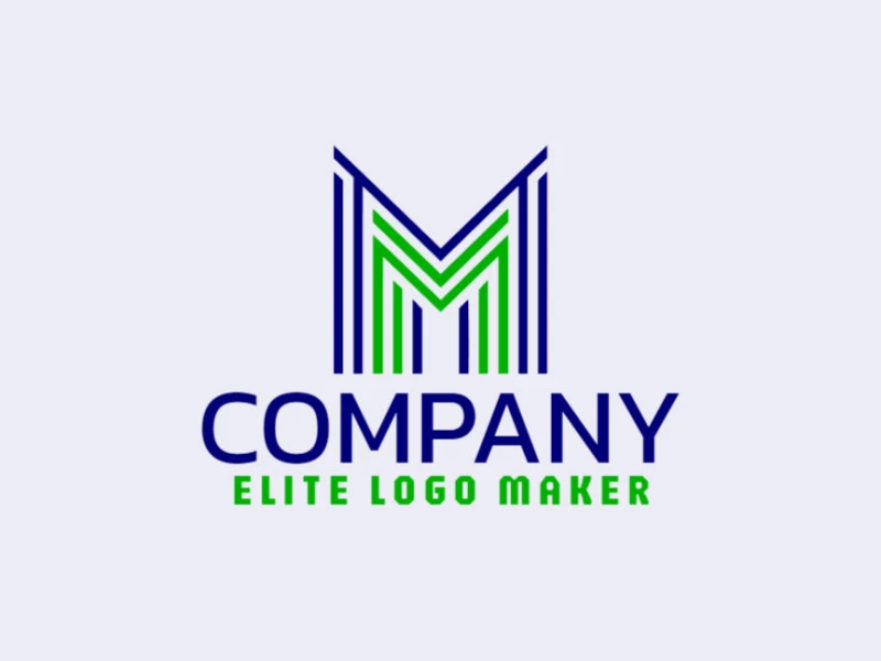 A dynamic logo featuring a striped 'M', representing versatility and innovation in refreshing green and blue tones.