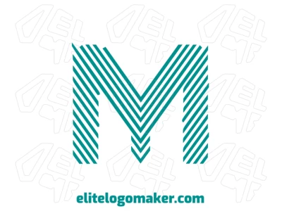 Design de logotipo empresarial com a letra "M" em um design listrado e estilo de letra inicial, criando uma identidade visual forte e profissional.