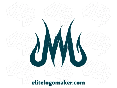 Un logo creativo de letra inicial con la letra "M" y un diseño abstracto, combinando estética moderna y elementos artísticos únicos.