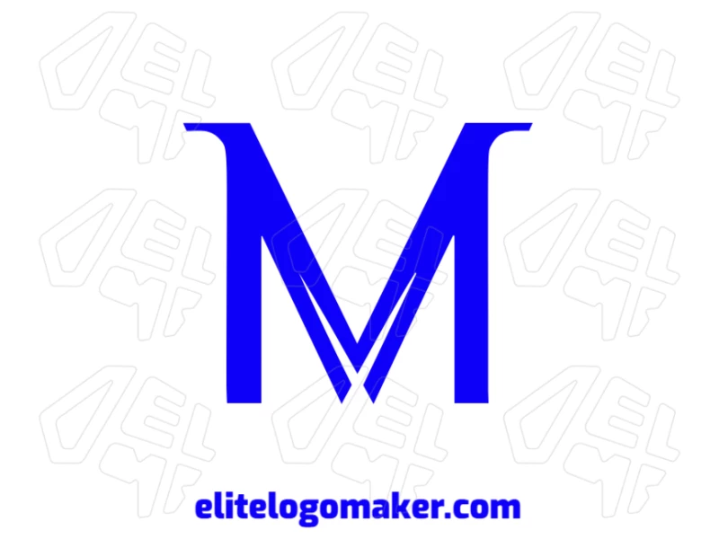 The letter 'M' with an editable design and blue color, offering a perfect minimalist style for versatile applications.