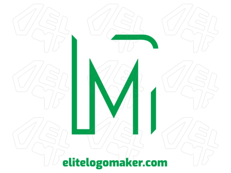 The Letter 'M' with a minimalist design and green color, styled as an initial letter, is perfect for a business logo.