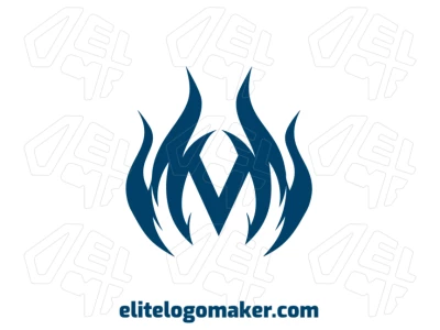 Um logotipo chamativo com a letra "M" e vários detalhes abstratos, projetado em um estilo simétrico para um visual moderno e único.
