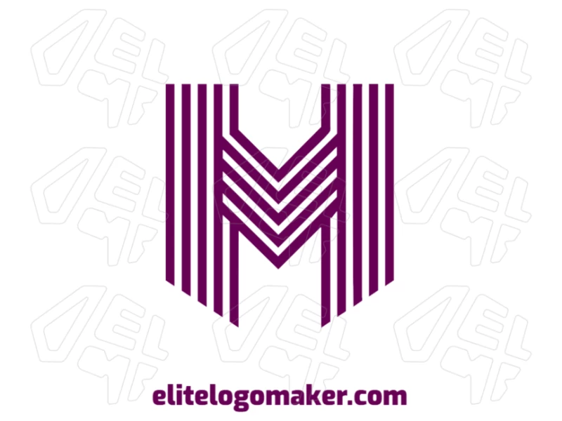Uma ilustração excelente da letra "M" com múltiplas linhas, desenhada simetricamente para criar um logotipo impactante.