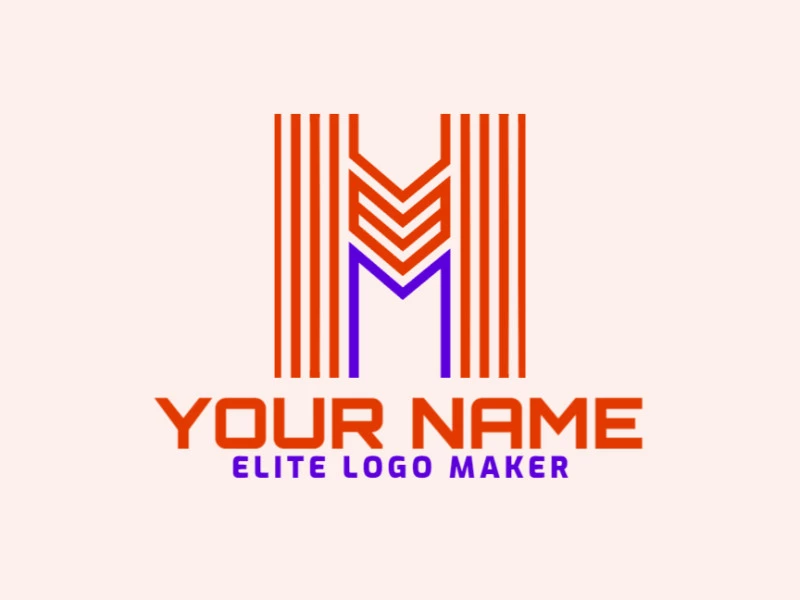 A striped logo featuring the letter 'M' with several lines, providing a versatile vector design suitable for various applications.