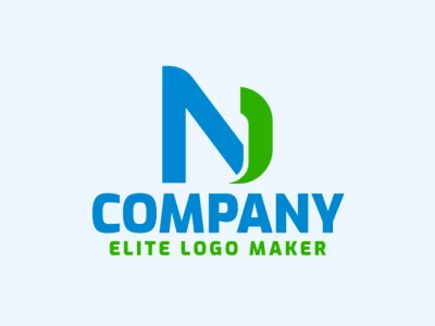 A minimalist 'N' shaped logo, epitomizing simplicity and elegance with hues of green and blue.