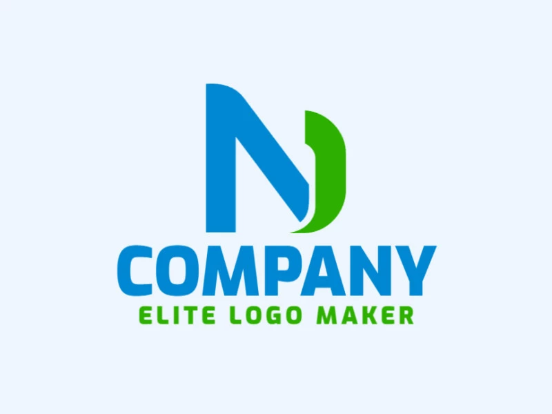 Un logotipo minimalista con forma de 'N', que representa simplicidad y elegancia con tonos de verde y azul.