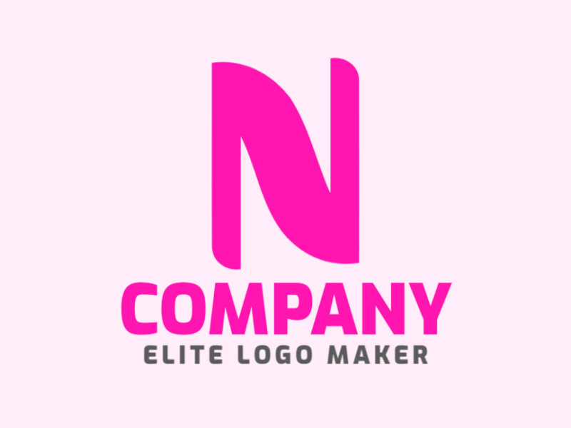 Logotipo en forma de una letra n con el color rosa, este logotipo es ideal para diferentes áreas de negocio.