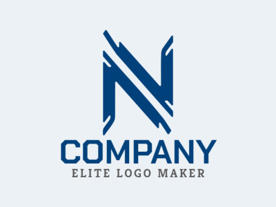 Un logotipo minimalista con la letra 'n', hábilmente diseñado con líneas limpias y un diseño elegante en azul oscuro.
