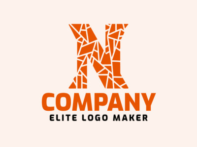 A mosaic-style logo featuring the letter 'N', crafted with a vibrant and sophisticated orange design.