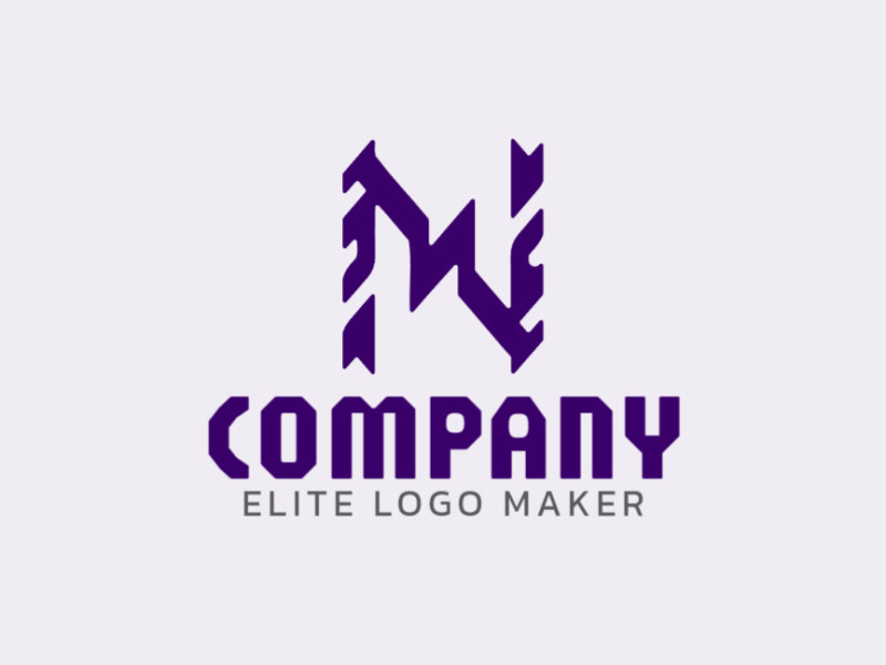 Um logotipo refinado e elegante que exibe a letra inicial 'N' em um design roxo ousado e elegante, perfeito para uma identidade de marca moderna.