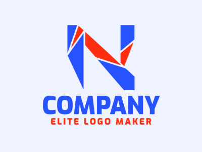Dynamic mosaic-style logo design featuring the letter 'N' with a vibrant interplay of shapes.