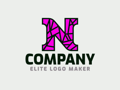 A mosaic-style 'N' letter logo, blending sophistication with playfulness in black and pink hues.