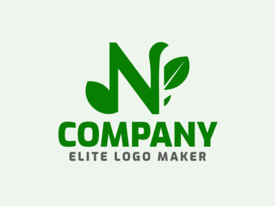 Una fusión minimalista de la letra 'N' y una hoja, creando un diseño de logotipo refrescante.