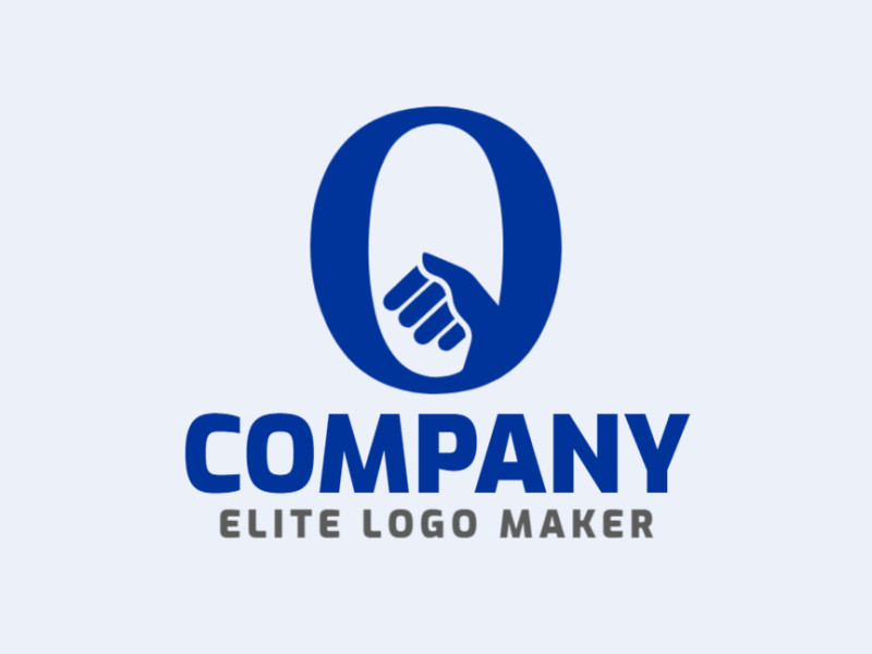 A logo featuring the fusion of the letter O and a hand, symbolizing connection and unity, with a sophisticated double-meaning design in dark blue hues.