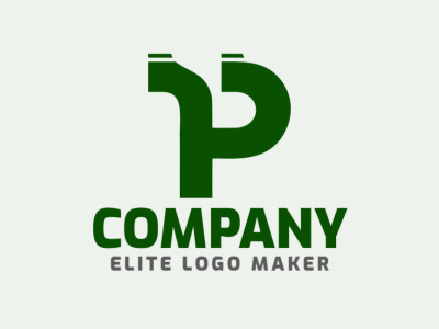 Un diseño de logo de letra inicial elegante que presenta la letra "P" en verde refrescante, simbolizando crecimiento y renovación.