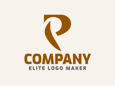 Un diseño de logo pictórico que presenta una letra "P" estilizada, impregnada de calidez y profundidad en tonos terrosos de marrón.