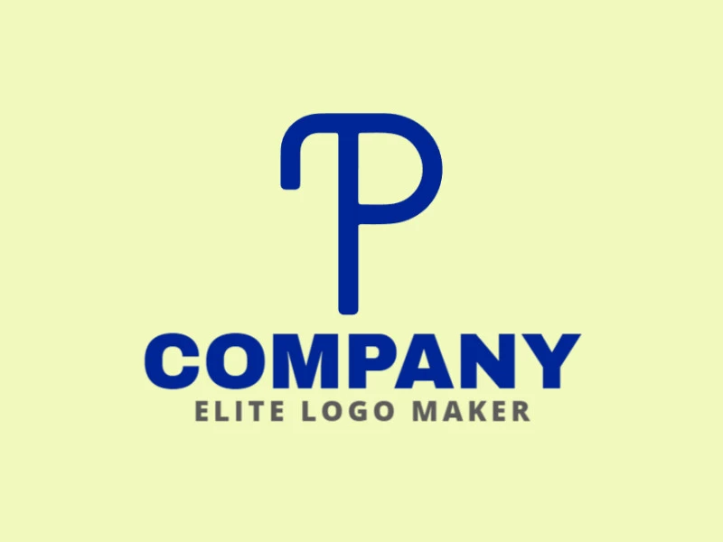 Un logotipo minimalista y elegante con la letra 'P', perfectamente diseñado para representar una marca moderna y sofisticada con simplicidad.