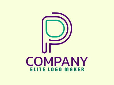 Un logotipo monoline refinado con el contorno elegante de la letra 'P', perfecto para una identidad de marca sofisticada y atemporal.