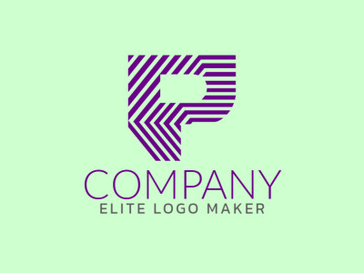 Un diseño de logo a rayas que presenta la letra 'P', fusionando elegancia con modernidad.