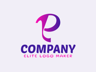 Un logo cautivador que presenta la letra 'P' con un degradado hipnotizante que combina tonos de morado y rosa.