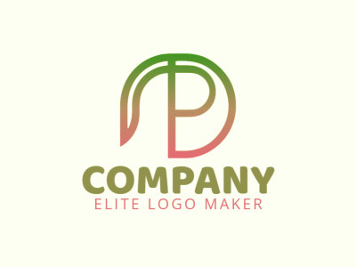 A modern logo featuring the letter 'P' in a gradient of green and pink, creating a noticeable design and suitable for any company.