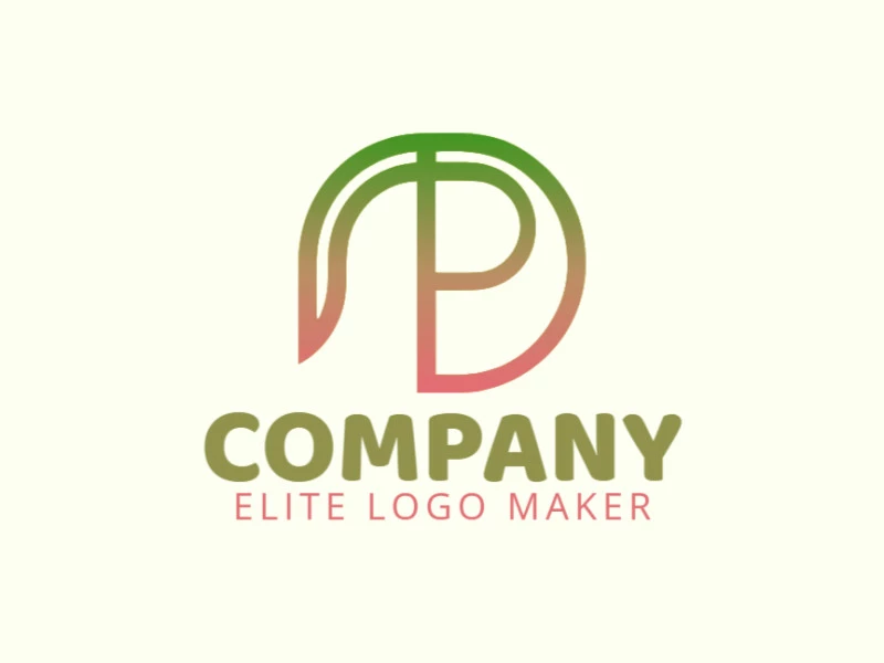 A modern logo featuring the letter 'P' in a gradient of green and pink, creating a noticeable design and suitable for any company.