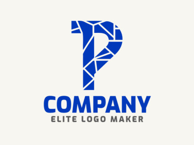 Un modelo de logotipo vectorial en estilo mosaico con la letra 'p', perfecto para ilustraciones empresariales.