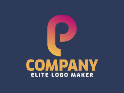 Un diseño de logotipo minimalista y elegante que presenta la letra 'P' con un degradado llamativo, perfecto para una marca moderna.
